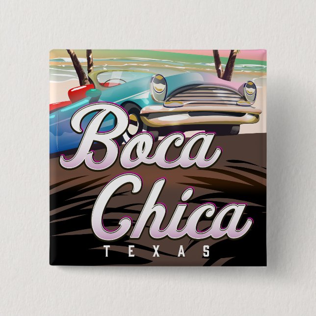 Boca Chica Texas Ferienposter Button (Vorderseite)