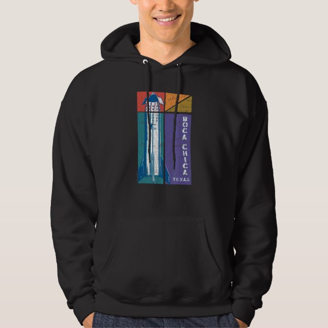 Boca Chica Texas Starship Cool Retro 1 Hoodie (Vorderseite)