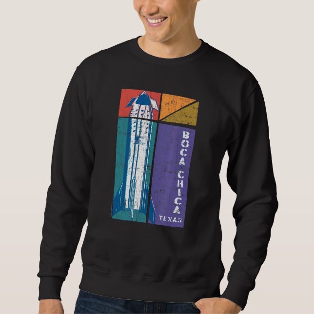 Boca Chica Texas Starship Cool Retro 1 Sweatshirt (Vorderseite)