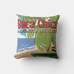 Boca Chica Vintage Reiseplakat Kissen