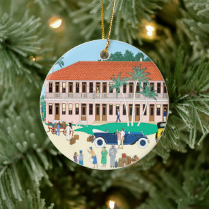 Boca Grande Bahnhof-Schmuck Keramik Ornament
