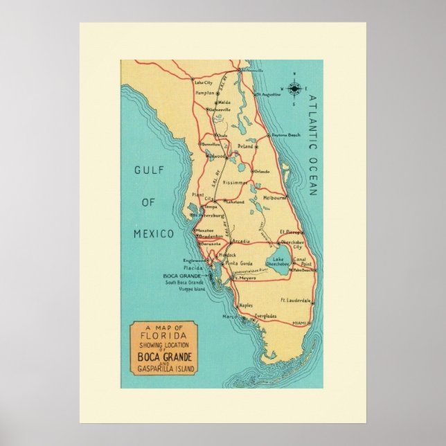 Boca Grande Florida 20 x 28 Poster (Vorne)