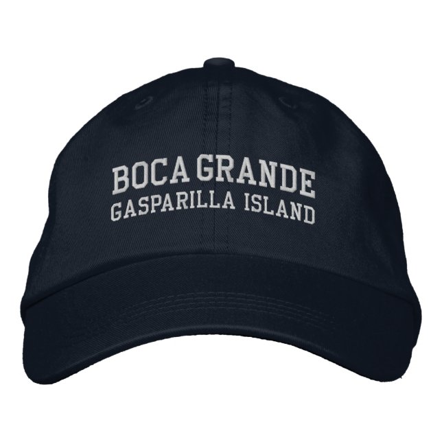 Boca Grande Florida bestickter Baseballhut Bestickte Baseballkappe (Vorderseite)