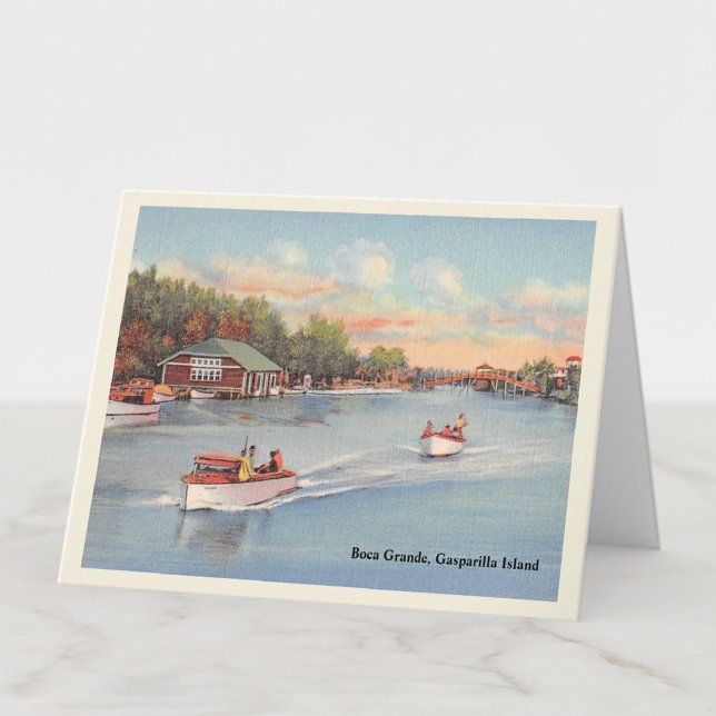 Boca Grande, Gasparilla Island vintage boats Karte (Von Creator hochgeladen)