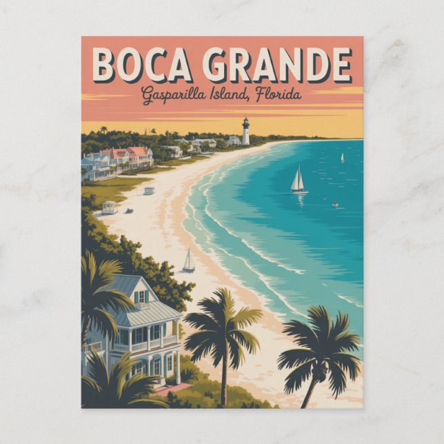 Boca Grande, Insel Gasparilla Postkarte (Vorderseite)