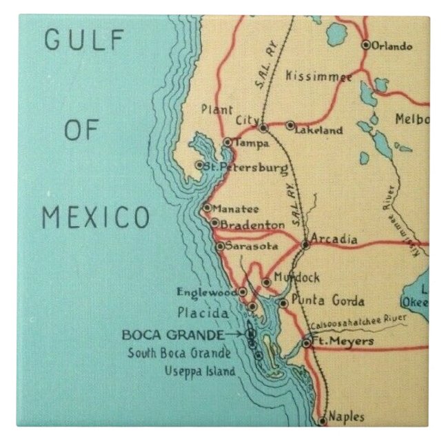 Boca Grande Useppa Keramikfliese (Vorderseite)