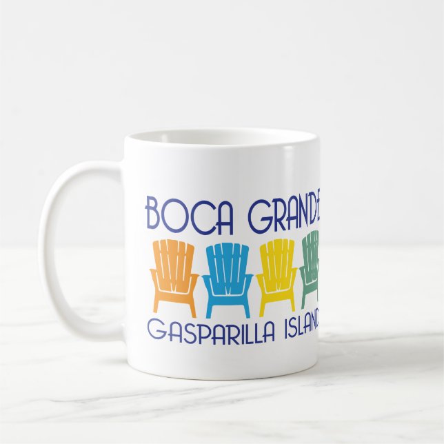 Boca große Gasparilla Insel-Florida-Strandstühle Kaffeetasse (Links)