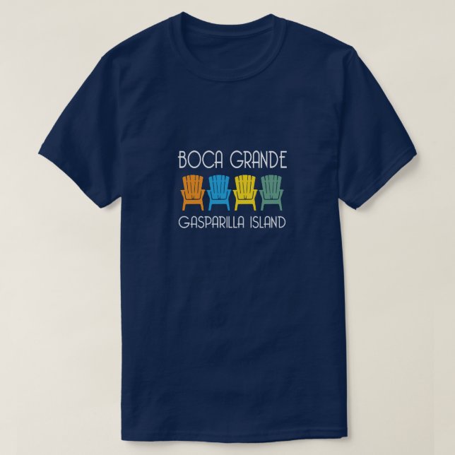 Boca große Gasparilla Insel-Florida-Strandstühle T-Shirt (Design vorne)