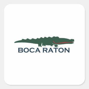 Boca Raton - Alligator. Quadratischer Aufkleber