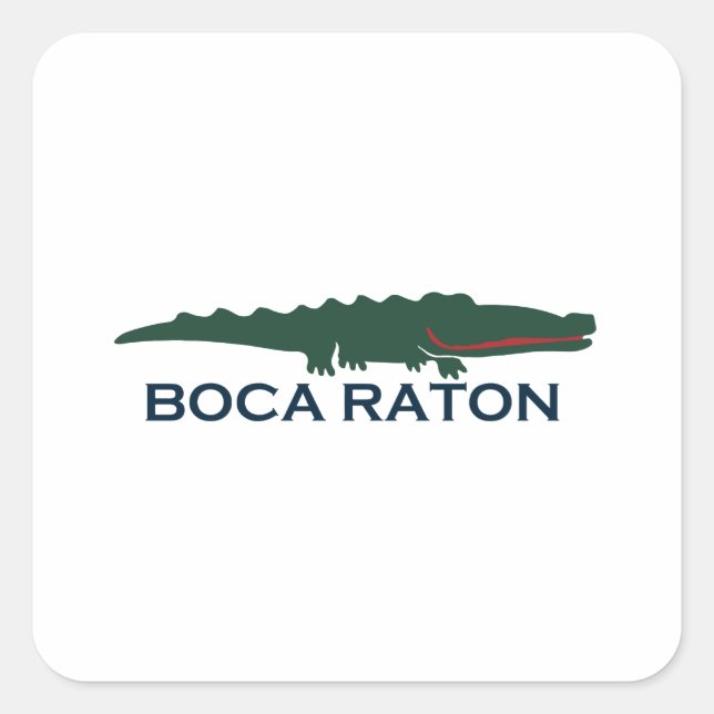 Boca Raton - Alligator. Quadratischer Aufkleber (Vorderseite)