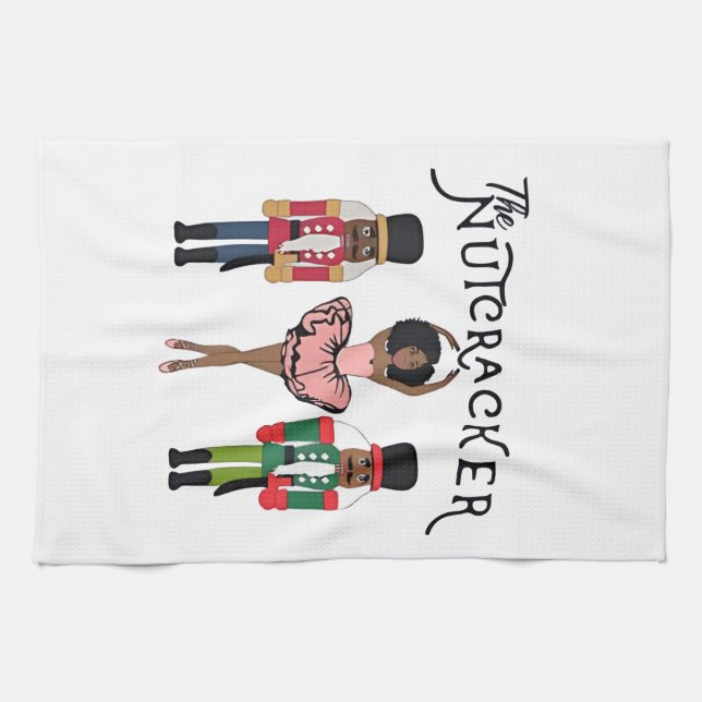 Boca Raton Black Nutcracker Funny Christmas  Geschirrtuch (Horizontal)