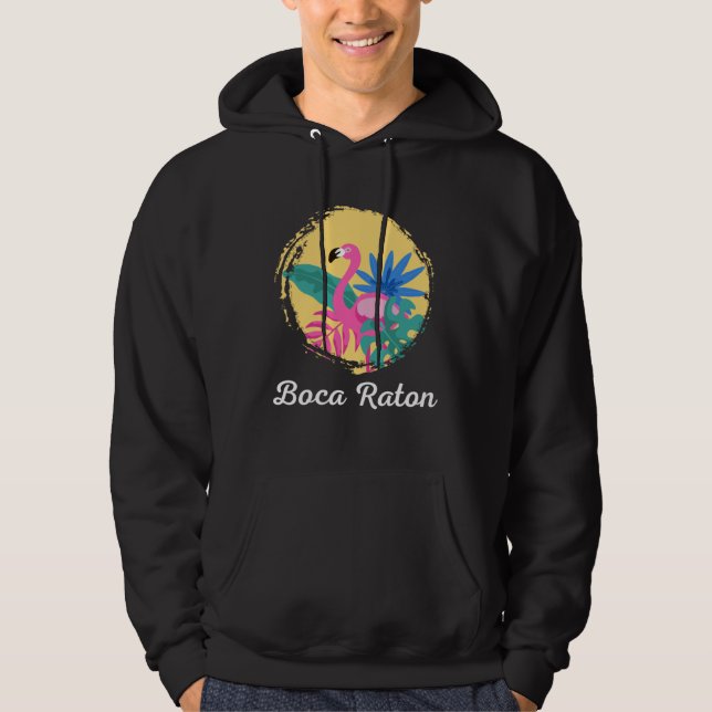 Boca Raton Florida Beach Tropical  Flamingo Hoodie (Vorderseite)