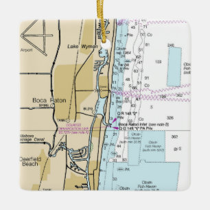 Boca Raton Florida Chart Keramikornament