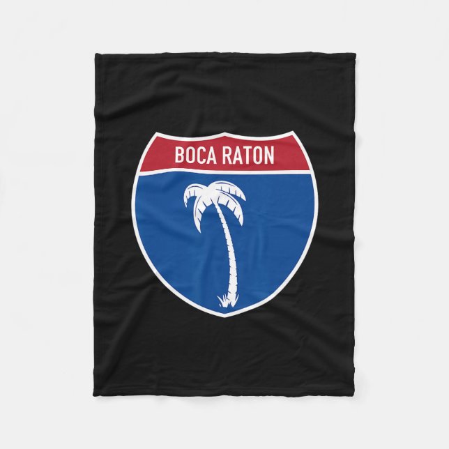 Boca Raton Florida Fl Interstate Highway Urlaub  Fleecedecke (Vorderseite)