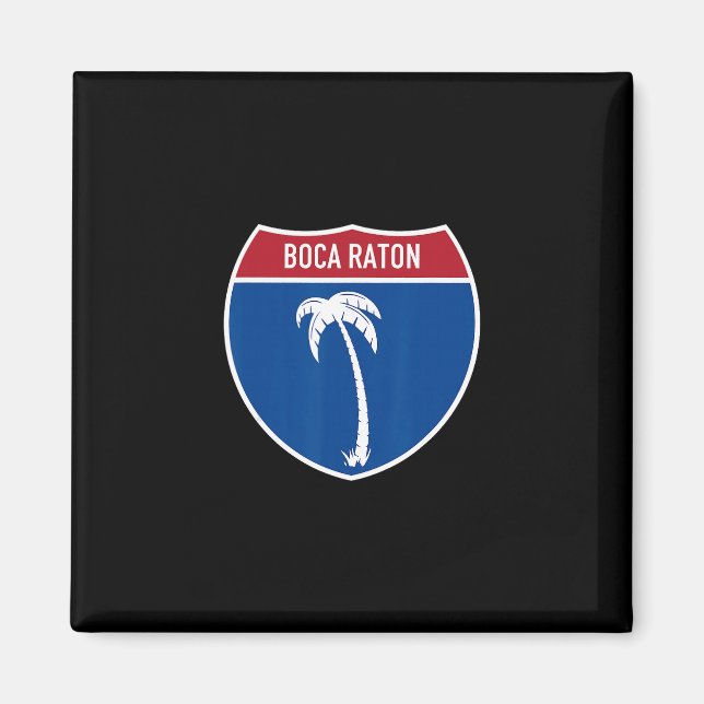 Boca Raton Florida Fl Interstate Highway Urlaub  Magnet (Vorne)