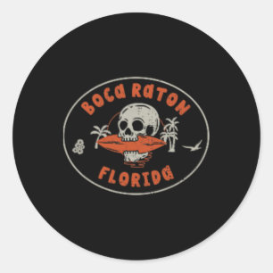 Boca Raton Florida Fl Vintage-Surf-Strandfront und Runder Aufkleber