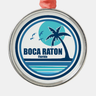 Boca Raton Florida Palm Tree Birds Ornament Aus Metall