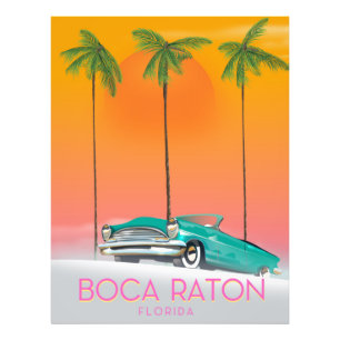Boca Raton Florida Reiseplakat. Fotodruck