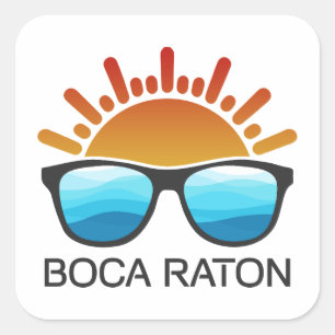 Boca Raton Florida Sonnenbrillen Quadratischer Aufkleber