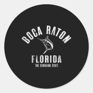 Boca Raton Florida Strand Fl Retro Vintage Strand Runder Aufkleber
