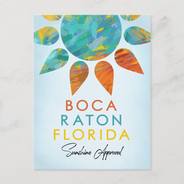 Boca Raton Florida Sunshine Postkarte (Vorderseite)
