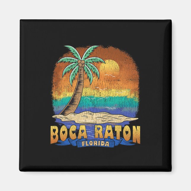 Boca Raton Florida Vintag Distressed Souvenir Magnet (Vorne)