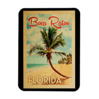 Boca Raton Magnet Florida Palm Tree Beach Vintag