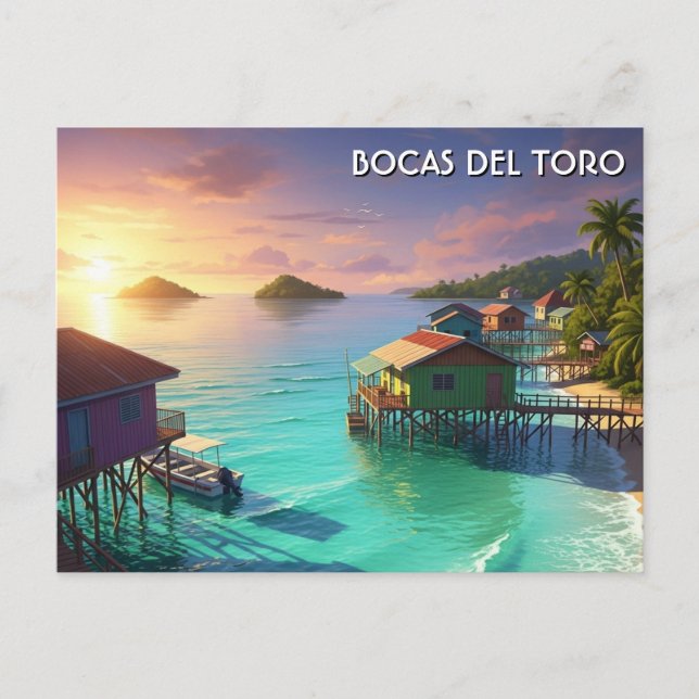 Bocas Del Toro Panama Reise Postkarte (Vorderseite)