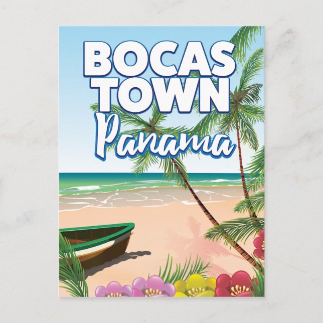 Bocas Town Panama Beach Reiseplakat Postkarte (Vorderseite)
