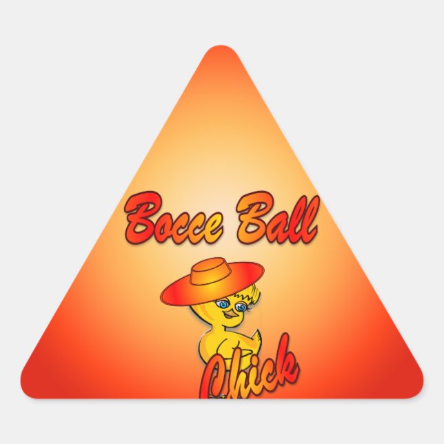 Bocce Ball Chick #5 Dreieckiger Aufkleber (Vorderseite)