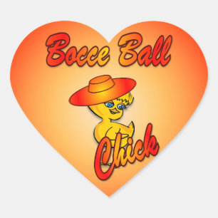 Bocce Ball Chick #5 Herz-Aufkleber