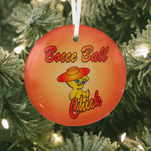 Bocce Ball Chick #5 Ornament Aus Glas