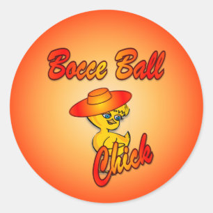 Bocce Ball Chick #5 Runder Aufkleber