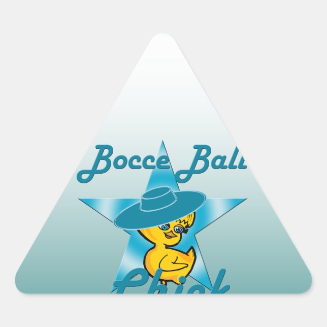 Bocce Ball Chick #7 Dreieckiger Aufkleber (Vorderseite)