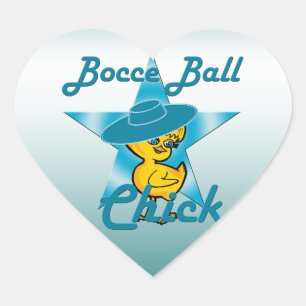Bocce Ball Chick #7 Herz-Aufkleber