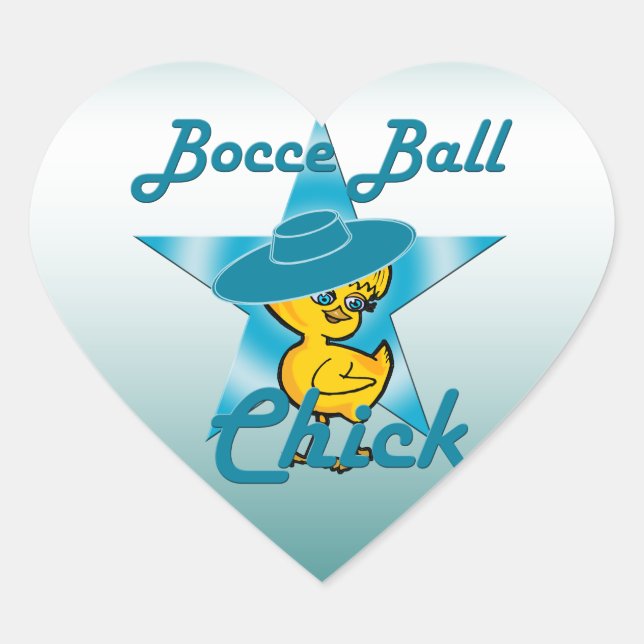 Bocce Ball Chick #7 Herz-Aufkleber (Vorderseite)