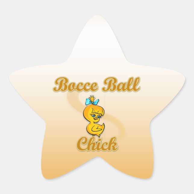 Bocce Ball Chick Stern-Aufkleber (Vorderseite)