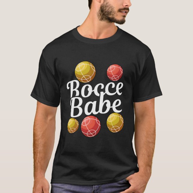 Bocce Ball Gift - Fun Yard Game - Bocce Babe T-Shirt (Vorderseite)