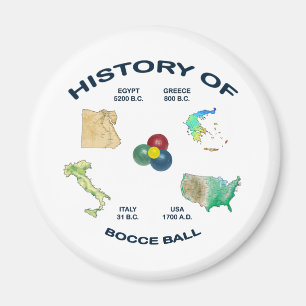 Bocce Ball History Magnet