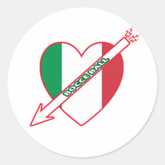 Bocce Ball - Italienische Flagge Runder Aufkleber