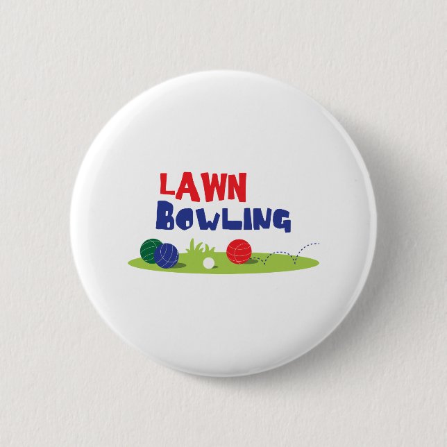 Bocce Ball Lawn Bowling Button (Vorderseite)