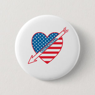 Bocce Ball-Patriot-Herz Button