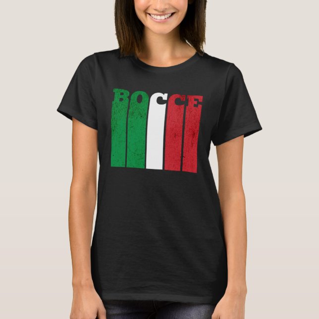 Bocce Ball Player Italia Italy Flag Bocce T-Shirt (Vorderseite)