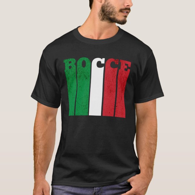 Bocce Ball Player Italia Italy Flag Bocce T-Shirt (Vorderseite)