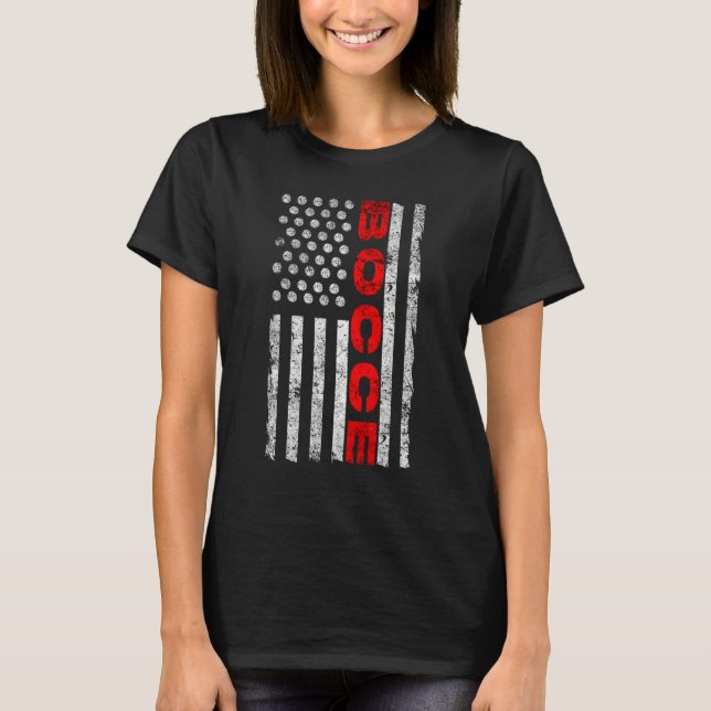 Bocce Ball Player USA Flag Patriotic 1 T-Shirt (Vorderseite)