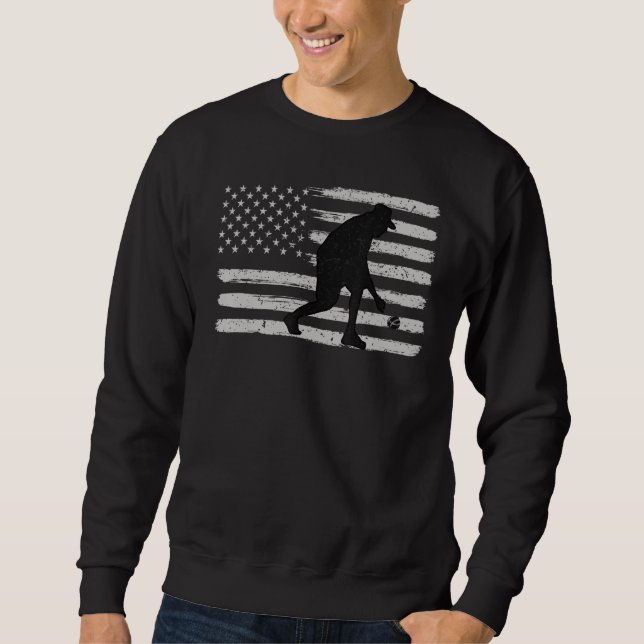Bocce Ball Player USA Flag Patriotic 2 Sweatshirt (Vorderseite)