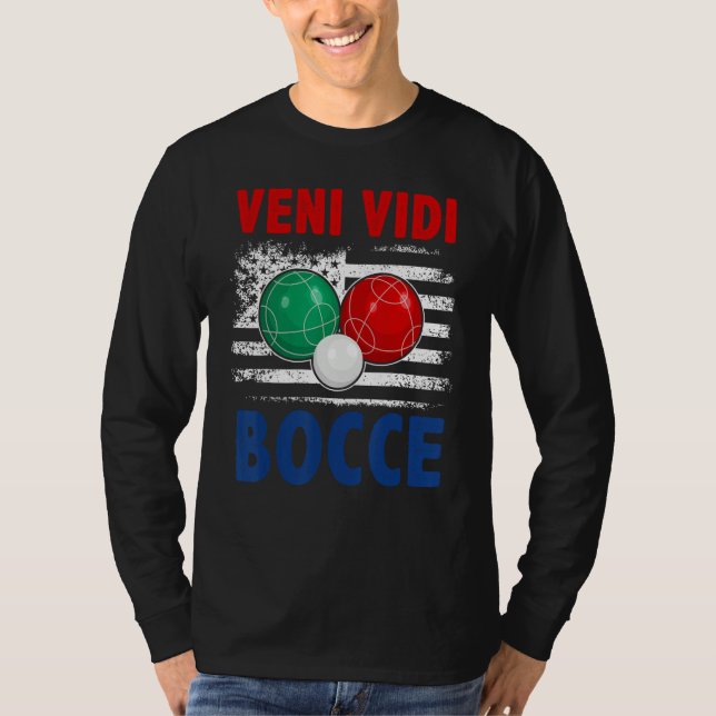 Bocce Ball Player USA Flag Patriotic 4 T-Shirt (Vorderseite)