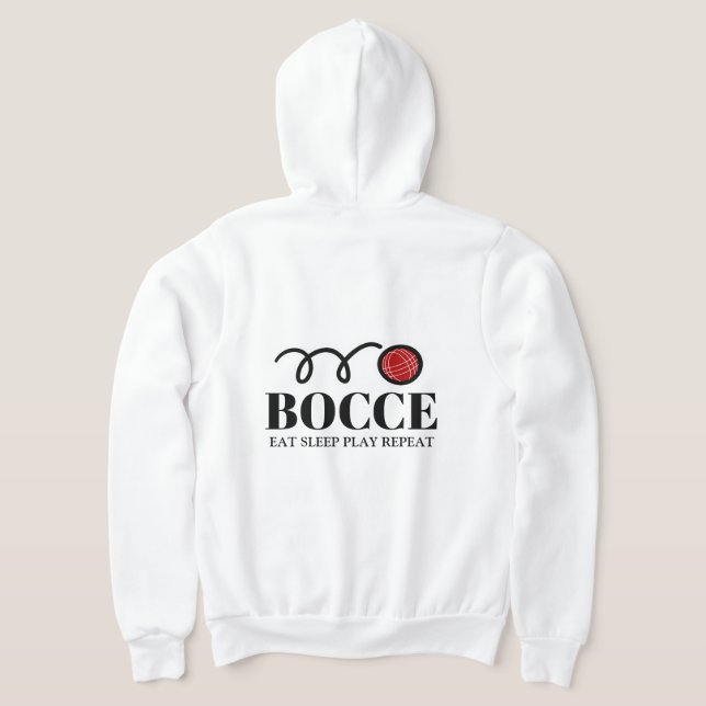 Bocce Ball Sport Zipped Hoodie für Spieler und Fan (AblageHinten)