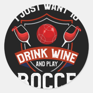 Bocce Ball Weinkultur und Erde Runder Aufkleber