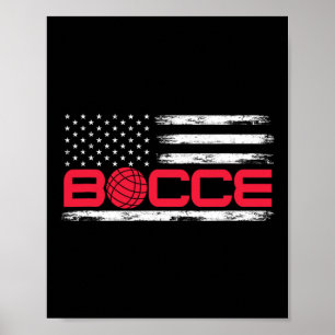 Bocce Byll Amerikanische USA-Flagge Bocci-Spieler  Poster